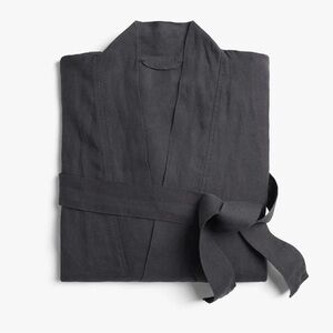 Parachute 100% Linen Unisex Robe in “Coal” Size M